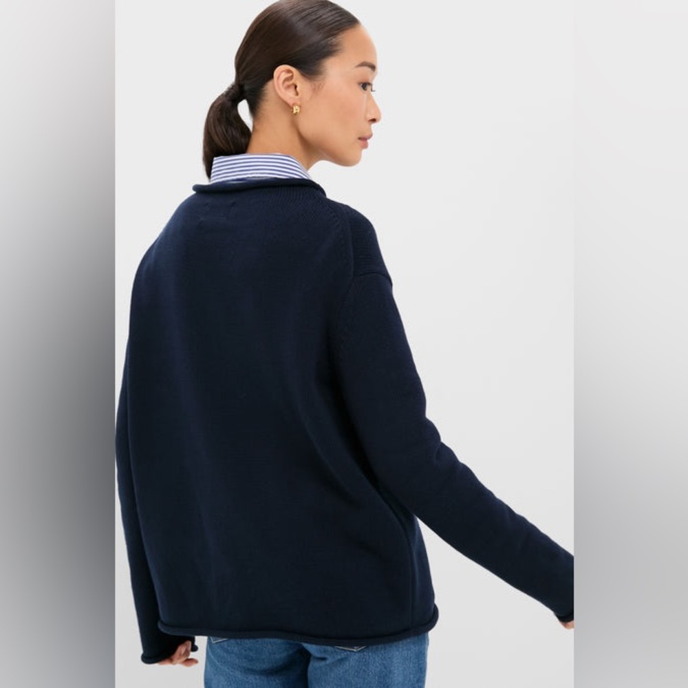 TUCKERNUCK Navy Cotton Americana Sweater | Sz Med - Picture 3 of 12